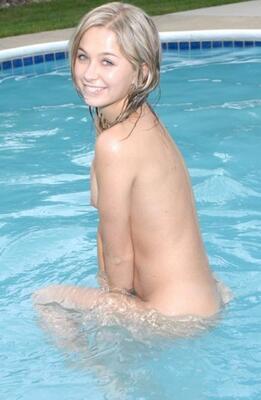 Picture tagged with: Blonde, Teen Kasia, Polish, Pool