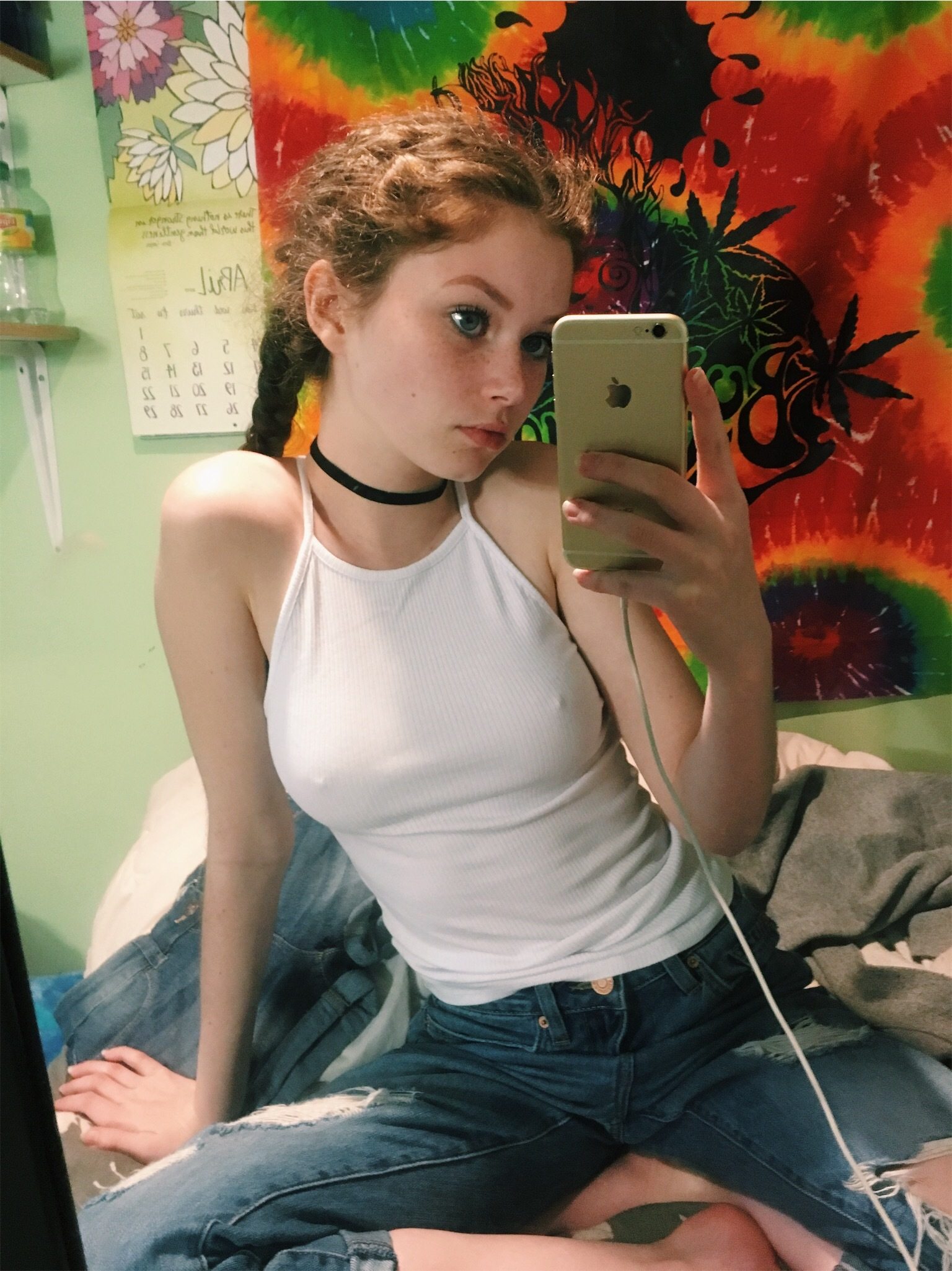 Picture tagged with: Skinny, Eyes, Redhead, Selfie, What is her name, Boobs, Braid, Cute