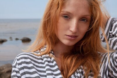 Picture tagged with: Beach, Eyes, Fugite, MET Art, Red Fox - Michelle Starr - Michelle H, Redhead, Ukrainian, Face, Safe for work