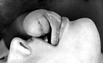 Picture tagged with: Black and White, Blowjob, Art, Close-up, Dick, Tongue