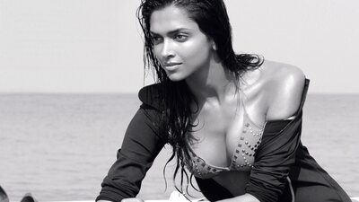 Picture tagged with: Black and White, Brunette, Deepika Padukone, Celebrity - Star, Indian, Safe for work, Sexy Wallpaper