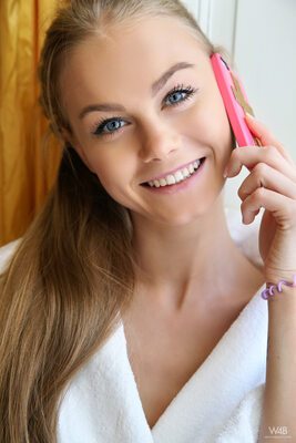 Picture tagged with: Blonde, Eyes, Nancy Ace - Nancy A, Second Day with Nancy, Smiling, Ukrainian, Watch4Beauty, Cute, Safe for work