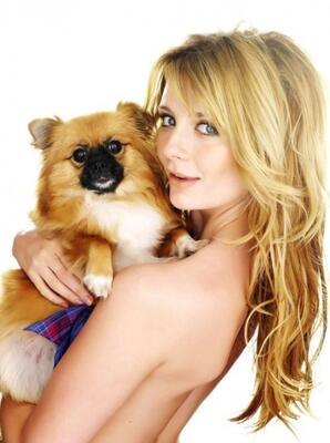 Picture tagged with: Blonde, Skinny, Dog