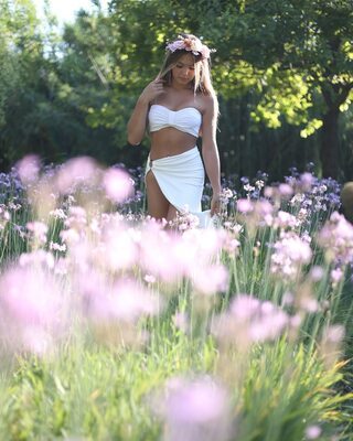 Picture tagged with: Blonde, Susanne Regina, Cute, Flower, Italian, Nature, Piercing, Tummy