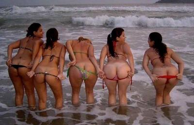 Picture tagged with: Brunette, 5 girls, Ass - Butt, Beach, Sexy Wallpaper