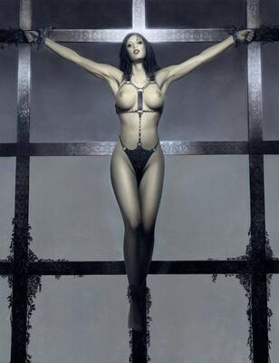 Brunette, Boobs, Legs, Bondage