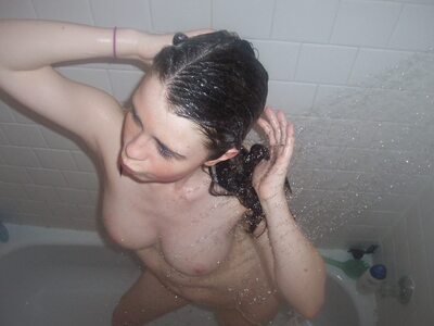 Picture tagged with: Brunette, Boobs, Sexy Wallpaper, Shower, Wet