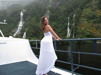 Picture tagged with: Brunette, Riley Reid, Boat, Safe for work, Sexy Wallpaper, Smiling