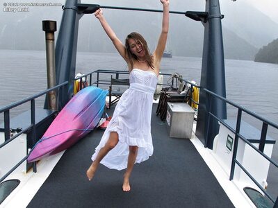 Picture tagged with: Brunette, Riley Reid, Boat, Safe for work, Sexy Wallpaper