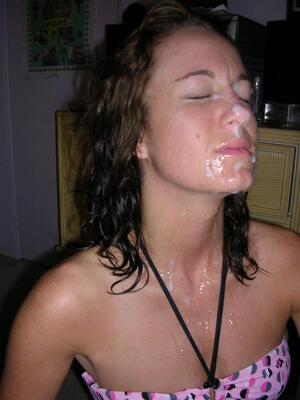 Cumshot, Brunette, Facial