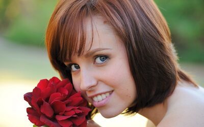 Picture tagged with: FTV Girls, Hayden Winters, Redhead, American, Cute, Eyes, Flower, Sexy Wallpaper, Smiling