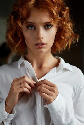 Picture tagged with: Marta Gromova, Redhead, Cute, Eyes, Face, Russian, Safe for work
