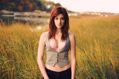 Picture tagged with: Redhead, Susan Coffey, Cute, Lingerie, Nature, Sexy Wallpaper
