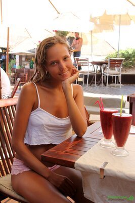 Picture tagged with: Skinny, 2clovers.com, Blonde, Es Cavallet Beach Part 1, Katya Clover - Mango A, Russian, Smiling, Cute, Safe for work, Tanned