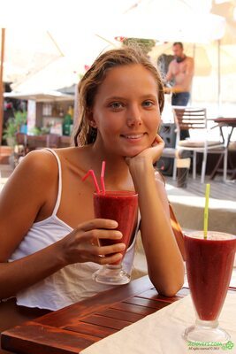 Picture tagged with: Skinny, 2clovers.com, Blonde, Es Cavallet Beach Part 1, Katya Clover - Mango A, Russian, Smiling, Cute, Safe for work, Tanned