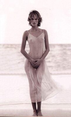 Picture tagged with: Skinny, Amber Valletta, Blonde, American, Beach, Celebrity - Star, Small Tits