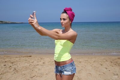 Picture tagged with: Skinny, Beach, Brunette, Eyes, Greece, Sapphira A, Selfie, Sexy Wallpaper, Slovakian, Watch4Beauty, Cute