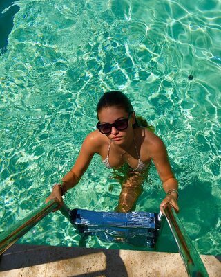 Picture tagged with: Skinny, Bikini, Brunette, French, Thylane Blondeau, Celebrity - Star, Cute, Pool