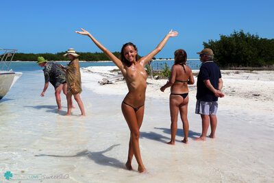 Picture tagged with: Skinny, Bikini Life Trip to Iguana Island, Blonde, Katya Clover - Mango A, katya-clover.com, Beach, Bikini, Cute, Legs, Russian, Sexy Wallpaper, Small Tits, Smiling, Tanned
