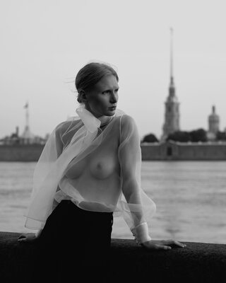 Picture tagged with: Skinny, Black and White, Blonde, Roman Filippov, Art, Small Tits