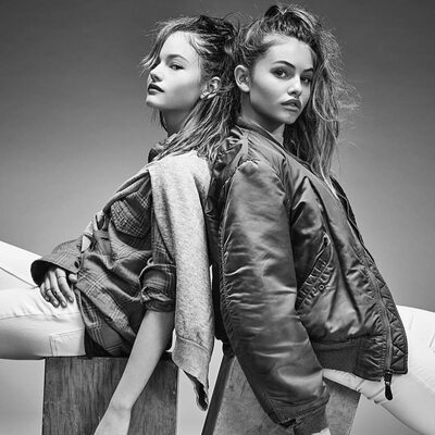 Picture tagged with: Skinny, Black and White, Brunette, Thylane Blondeau, 2 girls, Celebrity - Star, Cute, French, Safe for work