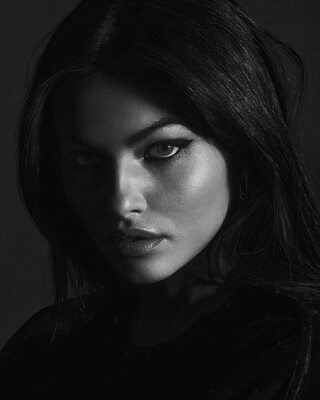 Picture tagged with: Skinny, Black and White, Brunette, Thylane Blondeau, Celebrity - Star, Cute, Eyes, Face, French, Safe for work