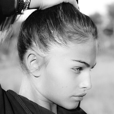 Picture tagged with: Skinny, Black and White, Brunette, Thylane Blondeau, Celebrity - Star, Cute, Face, French, Safe for work