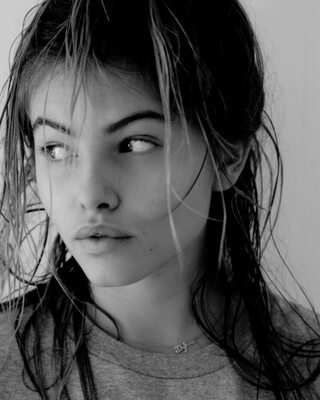 Picture tagged with: Skinny, Black and White, Brunette, Thylane Blondeau, Celebrity - Star, Cute, Face, French, Safe for work