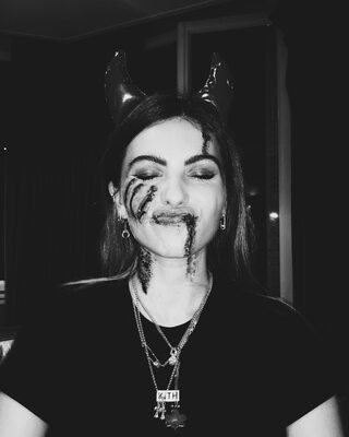 Picture tagged with: Skinny, Black and White, Brunette, Thylane Blondeau, Celebrity - Star, Cute, French, Halloween, Safe for work