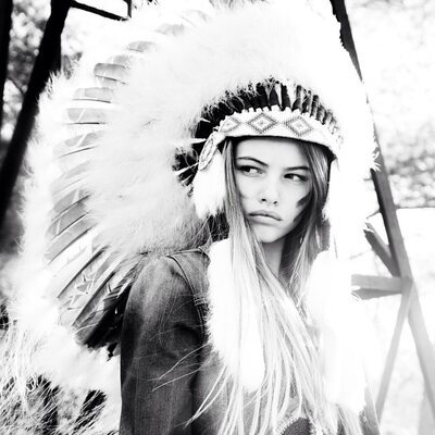 Picture tagged with: Skinny, Black and White, Brunette, Thylane Blondeau, Celebrity - Star, Cute, French, Safe for work