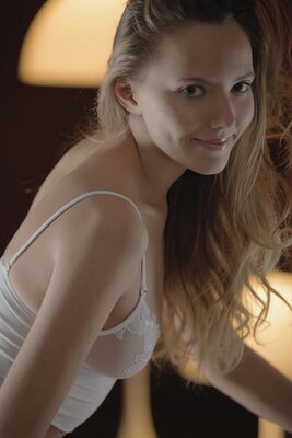 Picture tagged with: Skinny, Blonde, Eyes, Intimate Experience, Katya Clover - Mango A, Russian, Smiling, X-Art, Cute, Lingerie