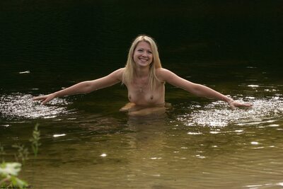 Picture tagged with: Skinny, Blonde, Ilona, Nature, Small Tits, Smiling