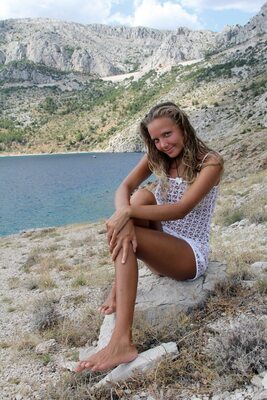 Picture tagged with: Skinny, Blonde, Katya Clover - Mango A, MET Art, Sithonia, Nature, Russian