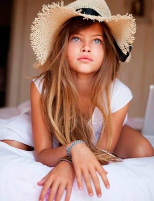 Picture tagged with: Skinny, Blonde, Thylane Blondeau, Celebrity - Star, Cute, Eyes, French, Hat, Safe for work