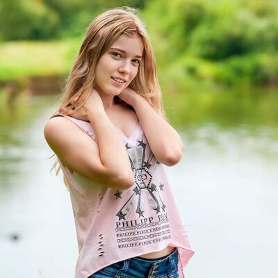 Picture tagged with: Skinny, Blonde, Viktoriya Dorofeeva - Rare Tori - Red Royz, Cute, Eyes, Nature