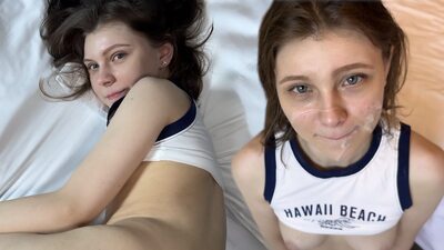 Picture tagged with: Skinny, Brunette, Cumshot, Lama Grey - HiYouth, Cute, Eyes, Facial, Russian