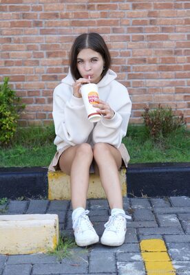 Picture tagged with: Skinny, Brunette, Lera Buns - Valeriia Makusheva - Valeria Titova, Cute, Eyes, Legs, Russian