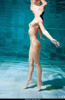 Picture tagged with: Skinny, Brunette, Playboy, Legs, Small Tits, Under water