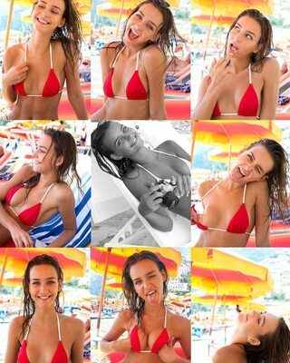 Picture tagged with: Skinny, Brunette, Rachel Cook, American, Bikini, Cute, Smiling, Tongue