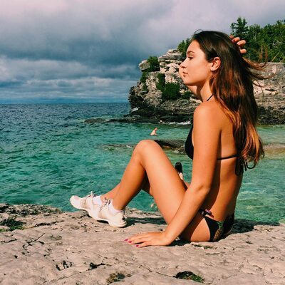 Picture tagged with: Skinny, Brunette, Sophi Knight, Beach, Bikini, Canadian, Cute, Legs, Nature