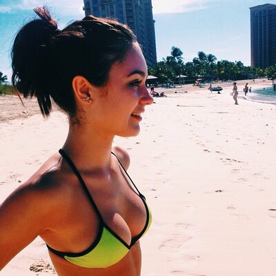 Picture tagged with: Skinny, Brunette, Sophi Knight, Beach, Bikini, Canadian, Cute, Smiling