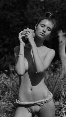 Picture tagged with: Skinny, Brunette, Russian, Victoria Kosenkova, Wet, Cute, Monokini, Tummy